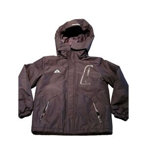 MOERDENG Boys Girls Insulated Winter Jacket Fleece Lined Hooded Ski Snow Black 8